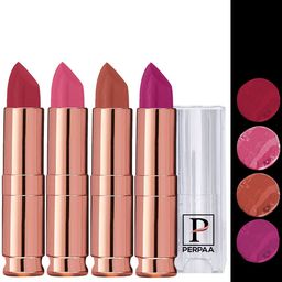 PERPAA Antique Set Of 4 Velvet Matte Lipstick - 3.5g Each - Magenta-Pink-Nude-Maroon Pink-picture-2