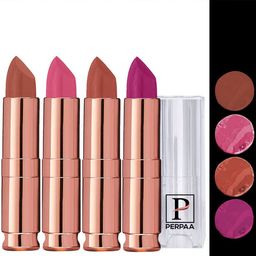 PERPAA Antique Set Of 4 Velvet Matte Lipsticks 3.5g Each - Magenta-Pink-Nude-Nude Brown-picture-8