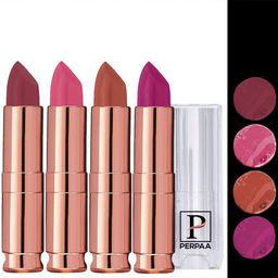 PERPAA Antique Set Of 4 Velvet Matte Lipstick - 3.5g Each - Magenta-Pink-Nude-Mauve-picture-6