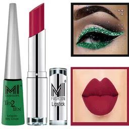 MI FASHION Set of Ten2Ten Liquid Eyeliner - 04 & Creme Matte Lipstick - 11-picture-17