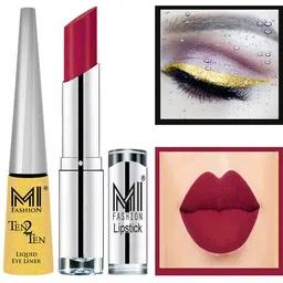 MI FASHION Set of Ten2Ten Liquid Eyeliner - 02 & Creme Matte Lipstick - 11-picture-26