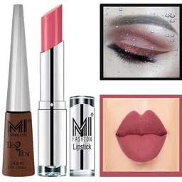 MI FASHION Set of Ten2Ten Liquid Eyeliner - 05 & Creme Matte Lipstick - 08-picture-34