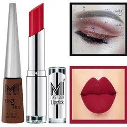 MI FASHION Set of Ten2Ten Liquid Eyeliner - 05 & Creme Matte Lipstick - 13-picture-22