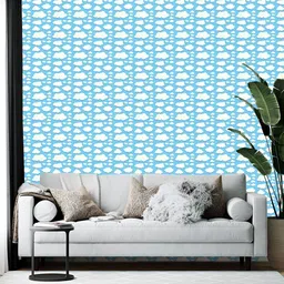 Wallpics Turquoise Blue & White Printed Self-Adhesive Wall Sticker-picture-40