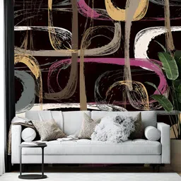 Wallpics Black & Brown Abstract Printed Self Adhesive Wallpaper-image-64