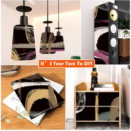 Wallpics Black & Brown Abstract Printed Self Adhesive Wallpaper image 4