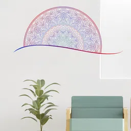 RANGOLI Red & Blue Abstract Self-Adhesive Wall Sticker-picture-33