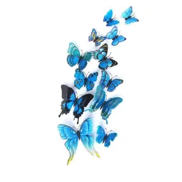 Jaamso Royals Blue 12 PIeces 3D Magnet Butterefly Self Adhesive Office Decor Wall Sticker-image-48