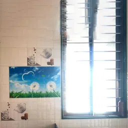 Jaamso Royals Blue & White Nature Design Oil Proof Heat Resistant Kitchen Wall Sticker-picture-10