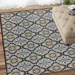 status Brown Persian Polyester 4 ft x 6 ft Machine Made Carpet image 2