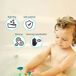 ADKD Kids Pack Of 3 Swimming Penguin Wind Up Bath Toy image 3