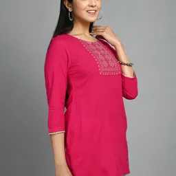 MEESAN Ethnic Motif Embroidered Tunic image 2