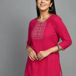 MEESAN Ethnic Motif Embroidered Tunic image 5