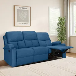mintwud from pepperfry Wakizashi Fabric 3 Seater Manual Recliner Denimin Blue Colour-picture-35