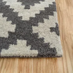 jaipur rugs Grey Geometric Wool & Viscose 8 ft x 10 ft Hand Tuftted Carpet image 5