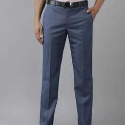 Park Avenue Men Textured Self Design Smart Regular Fit Mid-Rise Flat-Front Formal Trousers image 1