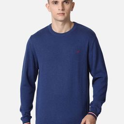 t-base Men Navy Blue Solid Cotton Pullover-picture-40