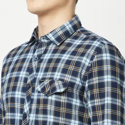 Crimsoune Club India Slim Tartan Checks Slim Fit Pure Cotton Casual Shirt image 2