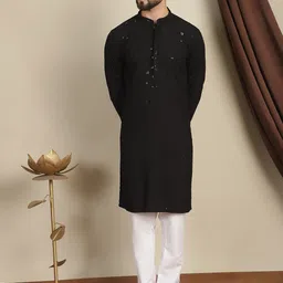 Anouk Ethnic Motifs Embroidered Pure Cotton Kurta With Churidar image 1