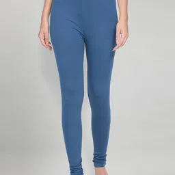 elleven Women Blue Solid Churidar Length Leggings-image-86