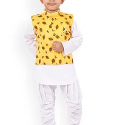 BAESD Boys Mandarin Collar Regular Straight Kurta With Pyjamas & Jacket-picture-41