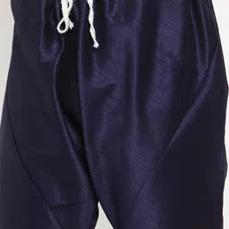 KRAFT INDIA Men Navy Blue Regular Dupion Silk Kurta with Churidar image 4