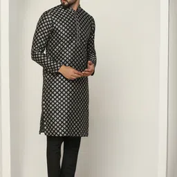 KISAH Ethnic Motifs Woven Designed Regular Kurta With Churidar image 4