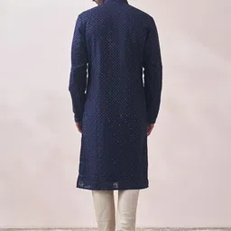 Twamev Ethnic Motifs Embroidered Sequinned Regular Georgette Kurta With Churidar image 5