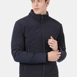 t-base Men Navy Blue Windcheater Heavy Puffer Jacket image 1