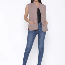 SUTI Ethnic Motifs Printed Mandarin Collar Nehru Jacket image 2