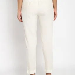 W Women Off White Slim Fit Trouser image 3