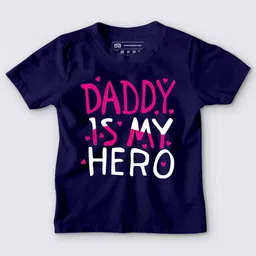 BE AWARA Kids Navy Blue Typography Printed T-shirt-picture-36