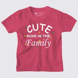 BE AWARA Kids Pink & claret red Typography Printed Applique T-shirt-picture-49