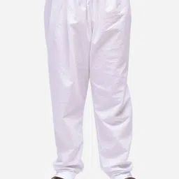 NAMASKAR Boys White Solid Churidar-image-3