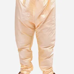 NAMASKAR Boys Gold Toned Solid Pure Silk Churidar-picture-13