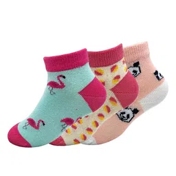 Mint & Oak Kids Pack Of 3 Patterned Cotton Ankle-Length Socks image 4