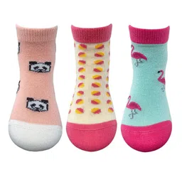 Mint & Oak Kids Pack Of 3 Patterned Cotton Ankle-Length Socks image 5
