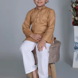 Vastraa Fusion Boys Brown Kurta image 5