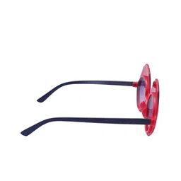 Spiky Unisex Kids Purple Lens & Red Oval Sunglasses with UV Protected Lens image 4