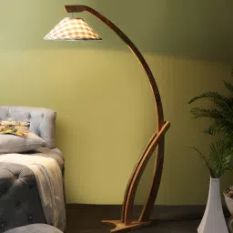 sapphire Albany Green Iron Shade Club Floor Lamp With Wood Base image 1