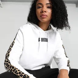 Puma Leo Printed Cropped Cotton Hooded Pullover Sweatshirt-picture-13