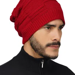 iSWEVEN Self Design Woolen Winter Beanie Caps-picture-21