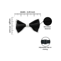 The Tie Hub White & Black Colorblocked Bow Tie image 2