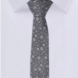 Van Heusen Men Grey & White Printed Skinny Tie image 3