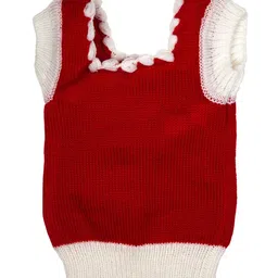 MeeMee Unisex Kids Red & Off White Colourblocked Cardigan With Beanie & Booties image 4