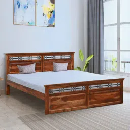 Hilton Queen Size Bed In Brown Finish-image-5