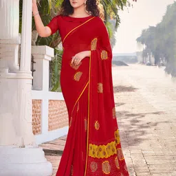 Mitera Ethnic Motifs Poly Chiffon Saree-picture-33