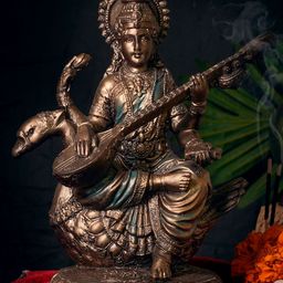TIED RIBBONS Copper-Toned Maa Saraswati Idol Showpiece-picture-11