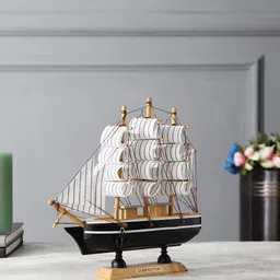 EXIM DECOR Black & Tan Fengshui Sailing Ship Showpiece-image-57