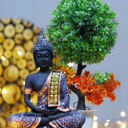GW CREATIONS Black Buddha Idol Showpiece-image-84